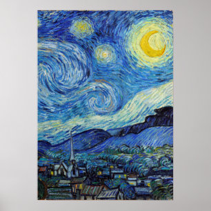 Affiche Vincent Van Gogh Starry Nuit Vintage Art