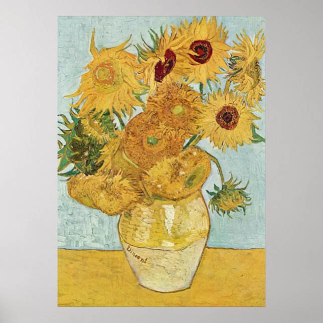 Affiche Vincent Van Gogh Sunflower Vase (Devant)