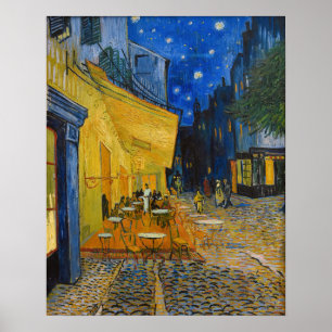 Affiche Vincent van Gogh - Terrasse de café la nuit