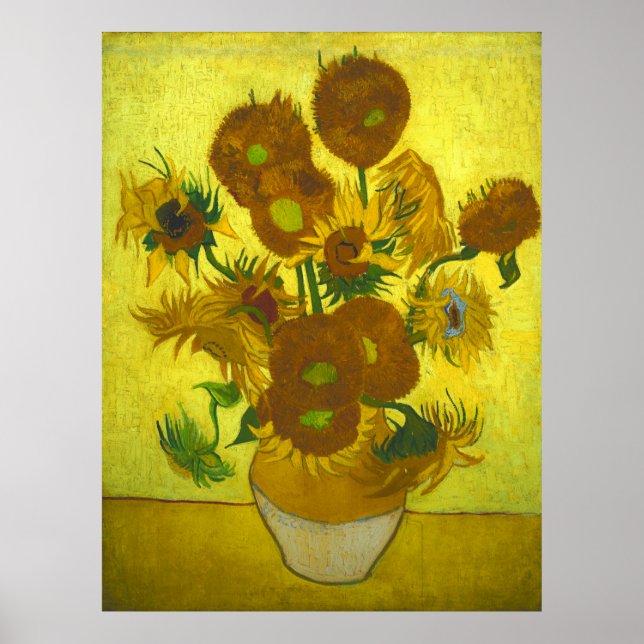 Affiche Vincent van Gogh - Vase 12 Tournesols (Devant)