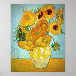 Affiche Vincent van Gogh - vase avec 12 tournesols