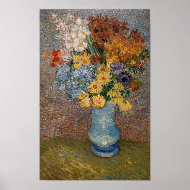 Affiche Vincent Van Gogh Vase Avec Daises Et Anémones Art (Devant)