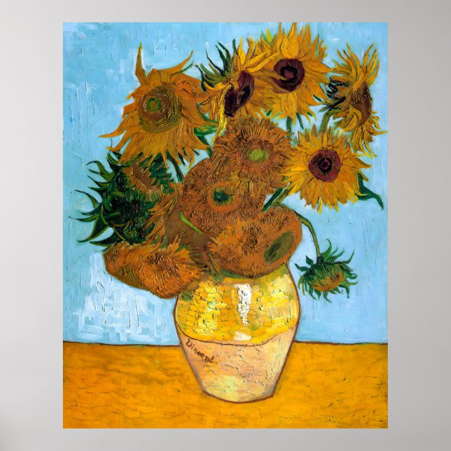 Affiche Vincent van Gogh, Vase avec douze tournesols (Devant)