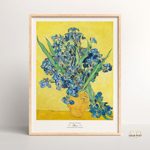 Affiche Vincent van Gogh Vase avec Irises Art Imprimer Vin