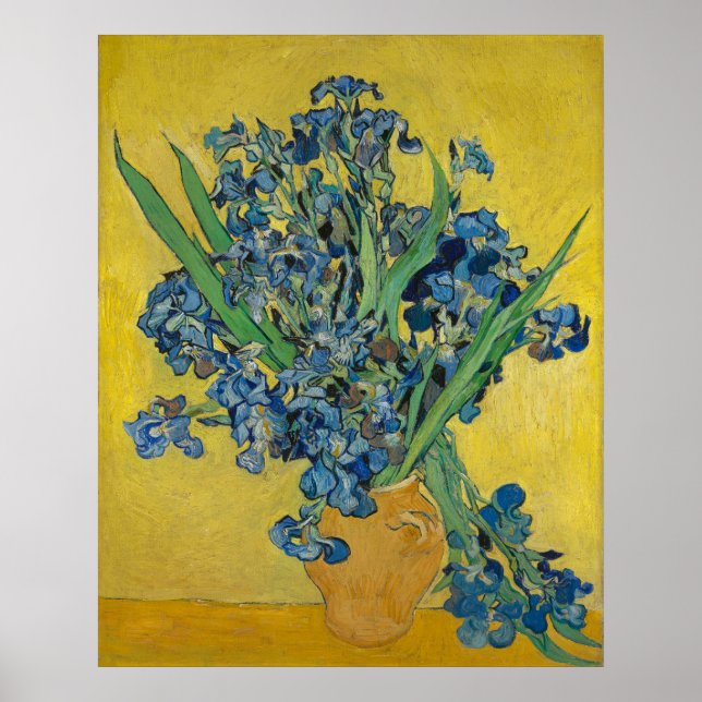 Affiche Vincent Van Gogh Vase Avec Peinture D'Art Irises (Devant)