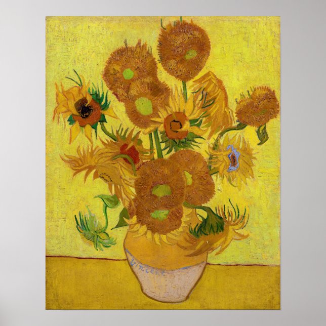 Affiche Vincent van Gogh - Vase avec quinze tournesols (Devant)
