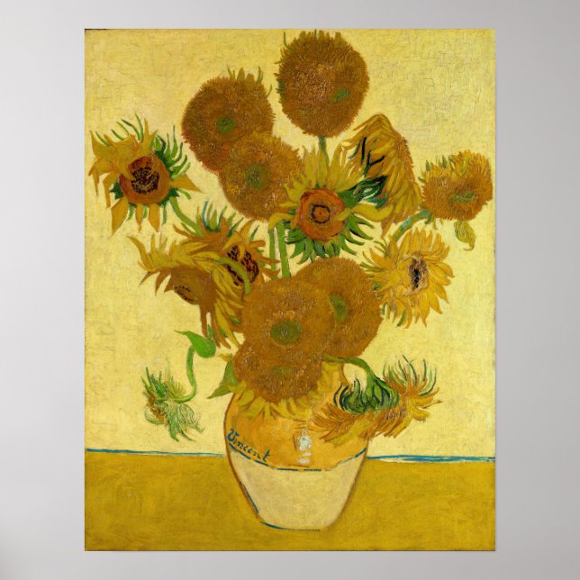 Affiche Vincent van Gogh - Vase avec quinze tournesols (Devant)