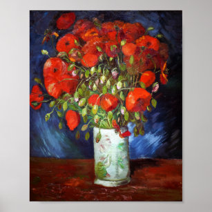 Affiche Vincent Van Gogh Vase avec Red Poppies Art