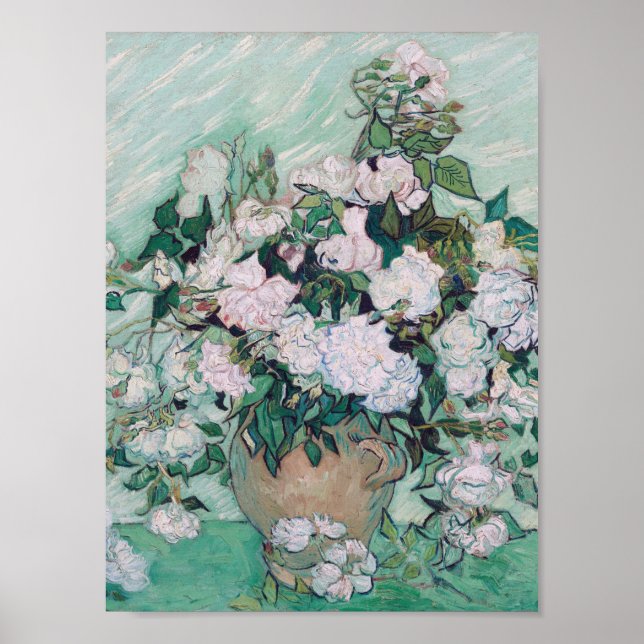 Affiche Vincent Van Gogh - Vase avec Rose, 1890 (Devant)