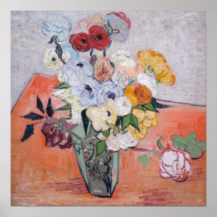 Affiche Vincent van Gogh - Vase avec Roses & Anémones