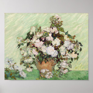 Affiche Vincent Van Gogh Vase Avec Roses Rose Art Floral