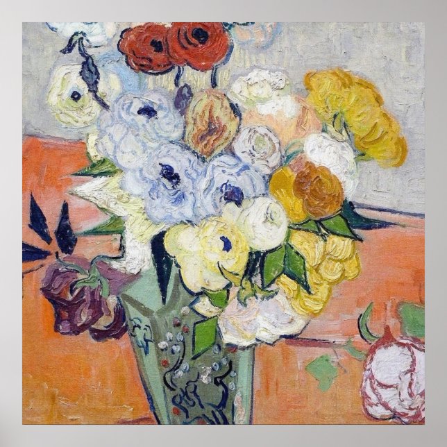 Affiche Vincent Van Gogh - Vase japonaise - Vase japonaise (Devant)