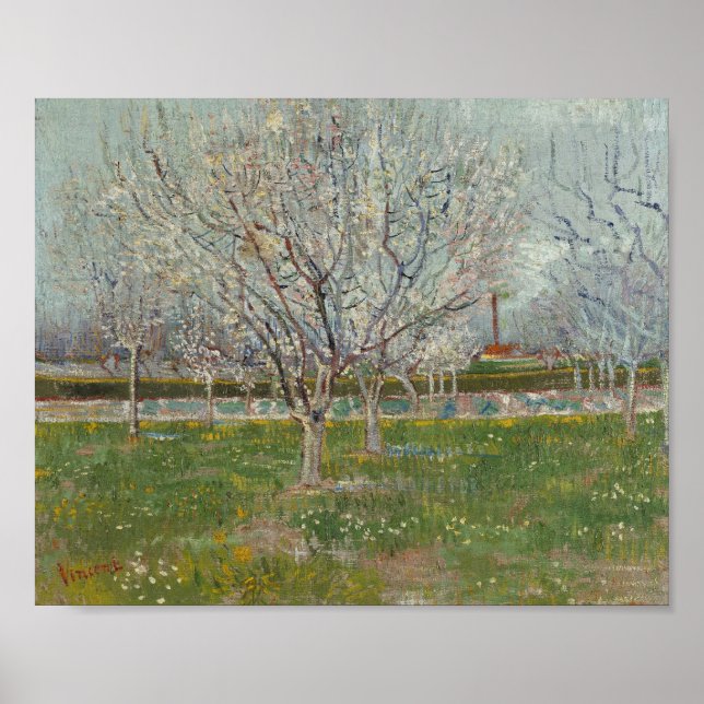 Affiche Vincent van Gogh - Verger en fleurs  (Devant)