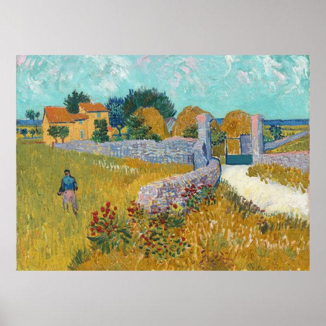 Affiche Vincent Van Gogh Vintage Farmhouse (Devant)