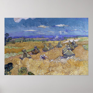 Affiche Vincent van Gogh - Wheat Stacks with Reaper
