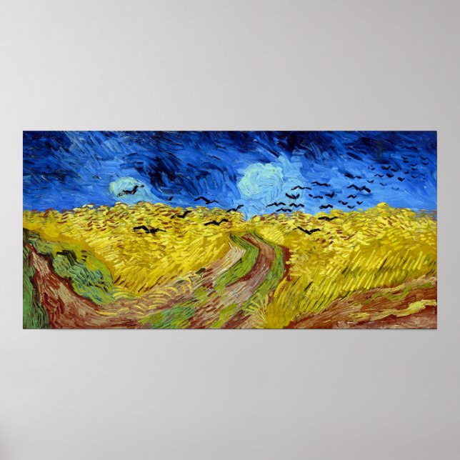 Affiche Vincent van Gogh Wheatfield avec des corbeaux (Devant)