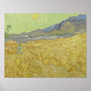Affiche Vincent van Gogh - Wheatfield avec une Faucheuse