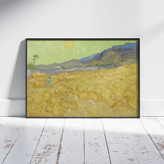 Affiche Vincent Van Gogh, Wheatfield Avec Une Faucheuse (Créateur téléchargé)