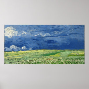 Affiche Vincent van Gogh Wheatfield sous les nuages de ton