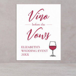 Affiche Vino Avant La Fête des mariées Vows/Bachelorette