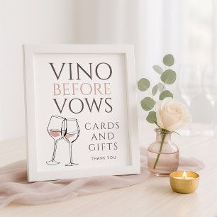 Affiche Vino Before Vows Cartes Cadeaux de Enterrement de