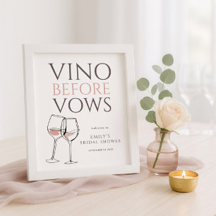 Affiche Vino Before Vows Doodle Wine Welcome Enterrement