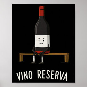 Affiche Vino Reserva Drôle Banc de Réserve de Football Vin