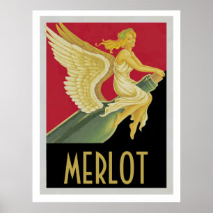 Affiche Vino- Vin Merlot Posters, personnalisation