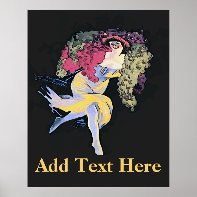 Affiche Vino vintage, modifier le texte (Devant)