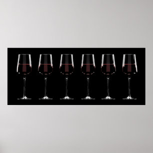 Affiche Vins avec vin rouge sur noir
