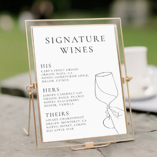 Affiche Vins de signature Modernes Chic