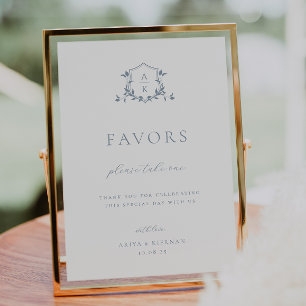 Affiche Vins intemporels Dusty Blue Crest Favoriser Signal