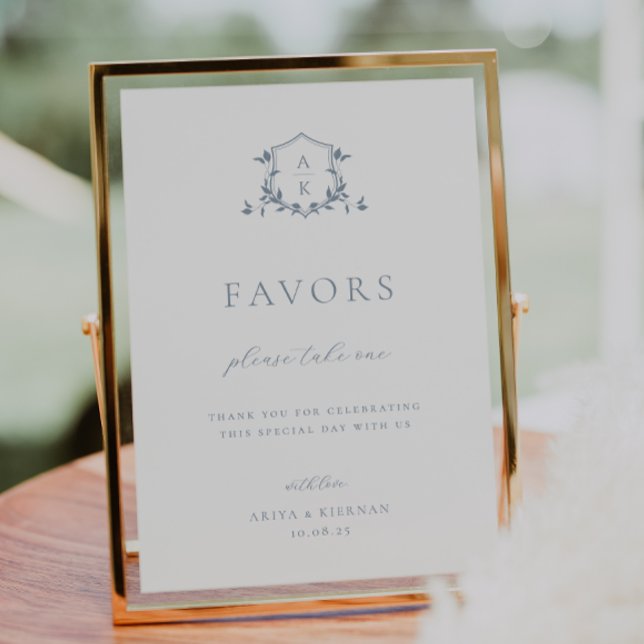 Affiche Vins intemporels Dusty Blue Crest Favoriser Signal (Créateur téléchargé)