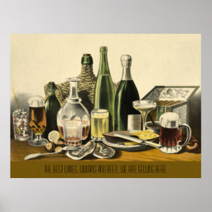Affiche Vins, liqueurs et bières