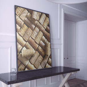 Affiche Vins passionnés Collection de liège rouge et blanc