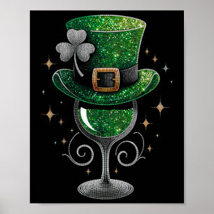 Affiche Vins shamrocks Gles Boire Jour de la Saint Patrick