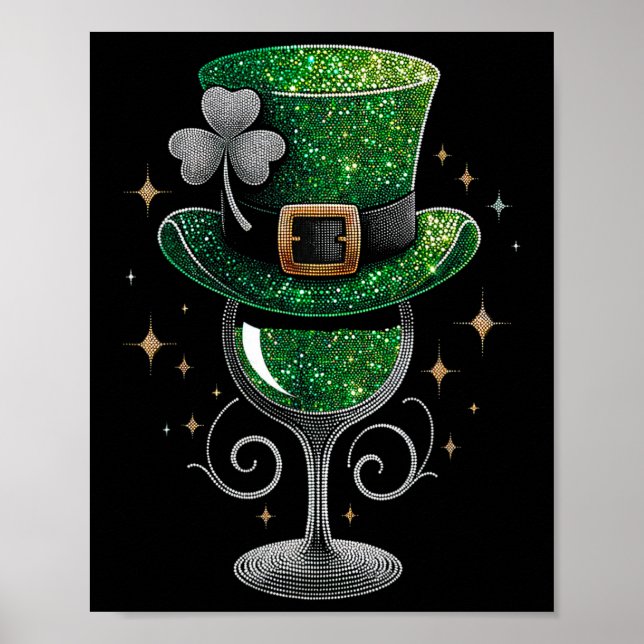 Affiche Vins shamrocks Gles Boire Jour de la Saint Patrick (Devant)