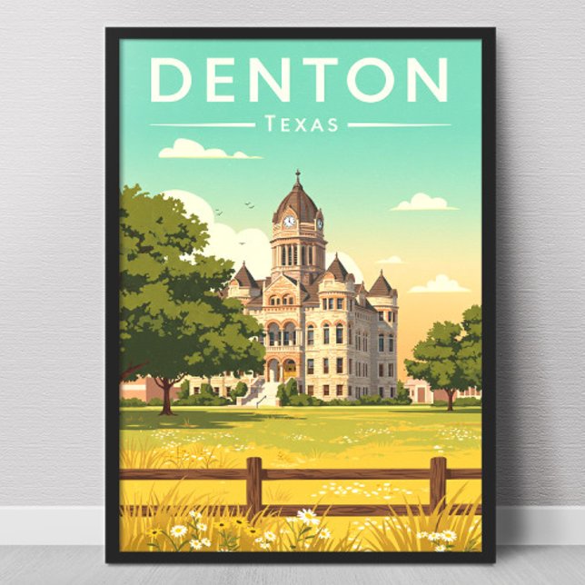 Affiche Vintae Denton Texas (Créateur téléchargé)