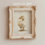 Affiche Vintag Duckling Peinture Rustique Animal de ferme<br><div class="desc">Apportez une touche de fantaisie à votre maison avec ce dessin d'art plein de charme avec un adorable bébé canard. Cette illustration magnifiquement détaillée capture l'innocence et la curiosité d'un petit canard moelleux, ce qui en fait un complément parfait à une crèche, une chambre pour enfants, ou tout espace qui...</div>