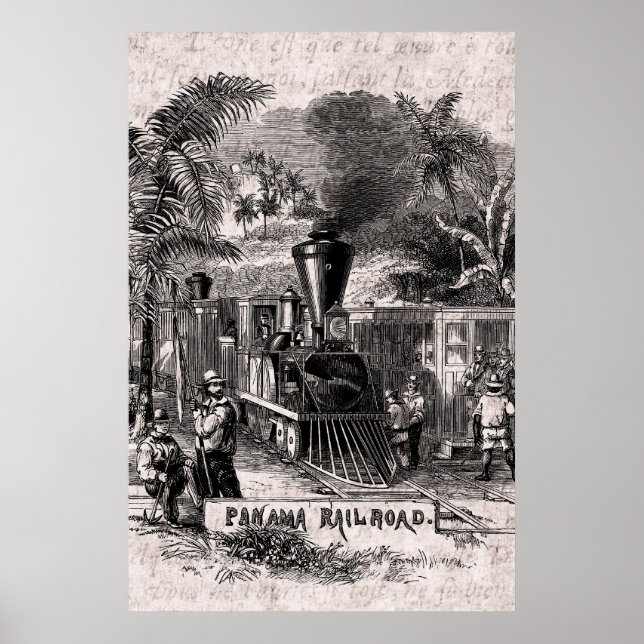 Affiche Vintage 1800 Panama Canal Modèle ferroviaire (Devant)