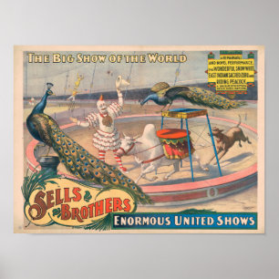 Affiche Vintage 1895 Vend Brothers Circus