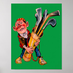 Affiche Vintage 1898 Golf Caddie Advertisement - Print