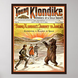 Affiche Vintage 1898 Young Klondike Dime Novel