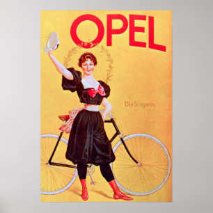 Affiche vintage 1900 de bicyclette d'Opel
