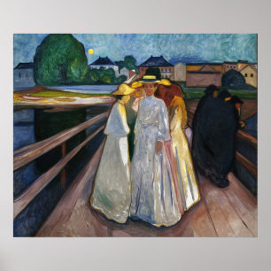 Affiche vintage 1903 Les jeunes filles sur le pont