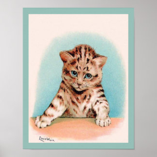 Affiche Vintage 1903 Louis Wain chaton