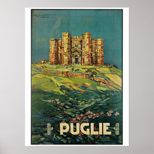 Affiche Vintage 1920s Puglia Italy travel Ad