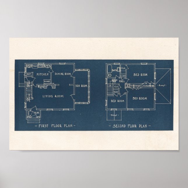 Affiche Vintage 1927 Maison Design 10A5 Imprimer Intérieur (Devant)