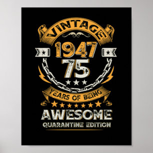 Affiche Vintage 1947 75e anniversaire 75 ans