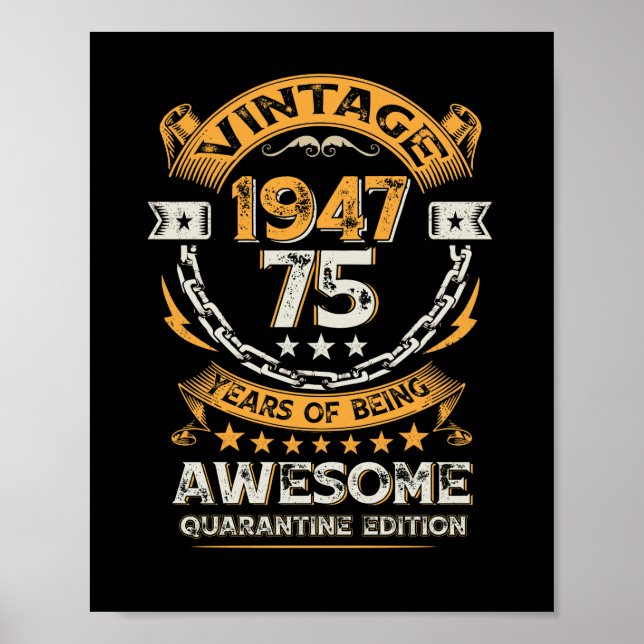 Affiche Vintage 1947 75e anniversaire 75 ans (Devant)